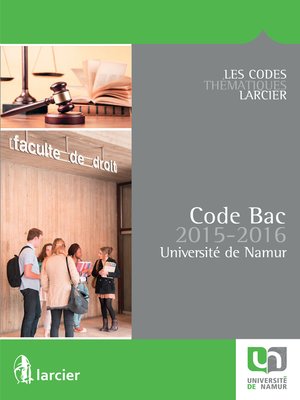 cover image of Code Bac pour l'Université de Namur – 2015--2016